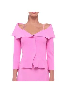 Norma Kamali Candy Pink Off Shoulder SB Jacket/Blazer NWTO